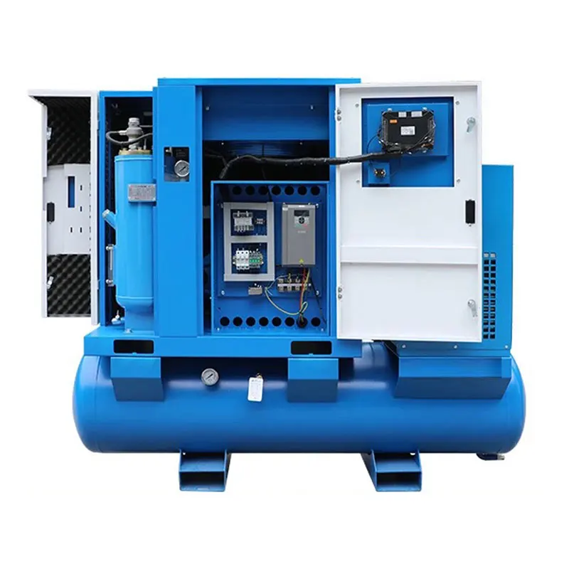 

Three-in-one Compressor 11kw 15hp 7bar 8bar 10bar 12bar Integrated Air Screw Compressor with Air Tank And Air Dryer