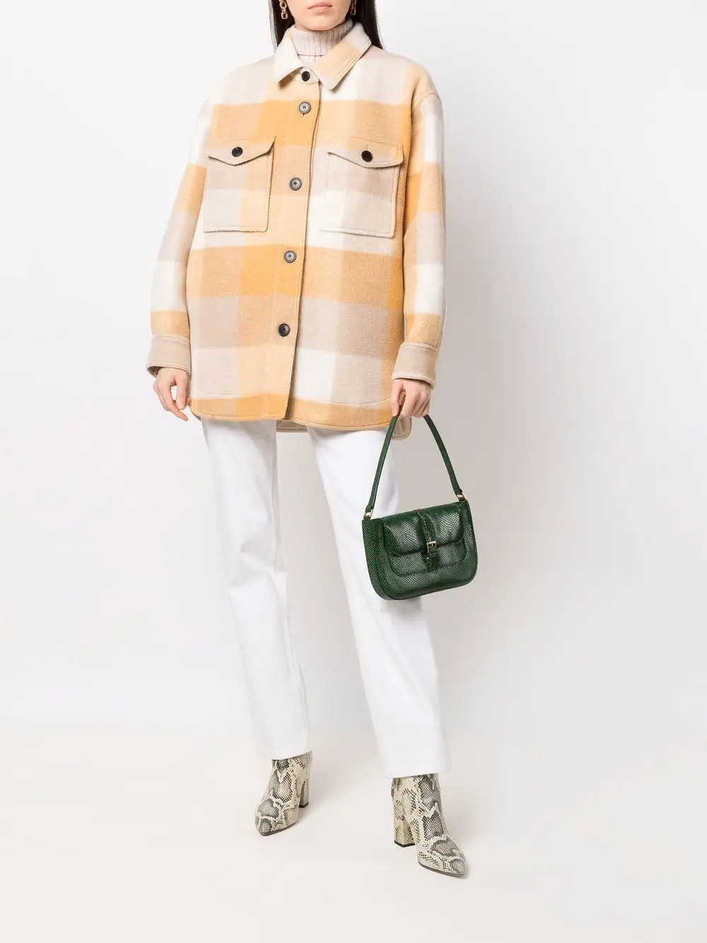 

Women's Woolen Plaid Coat Turn-Down Collar Long Sleeve Single Breasted Female Loose Jacket Outwear 2021 Autumn Winter