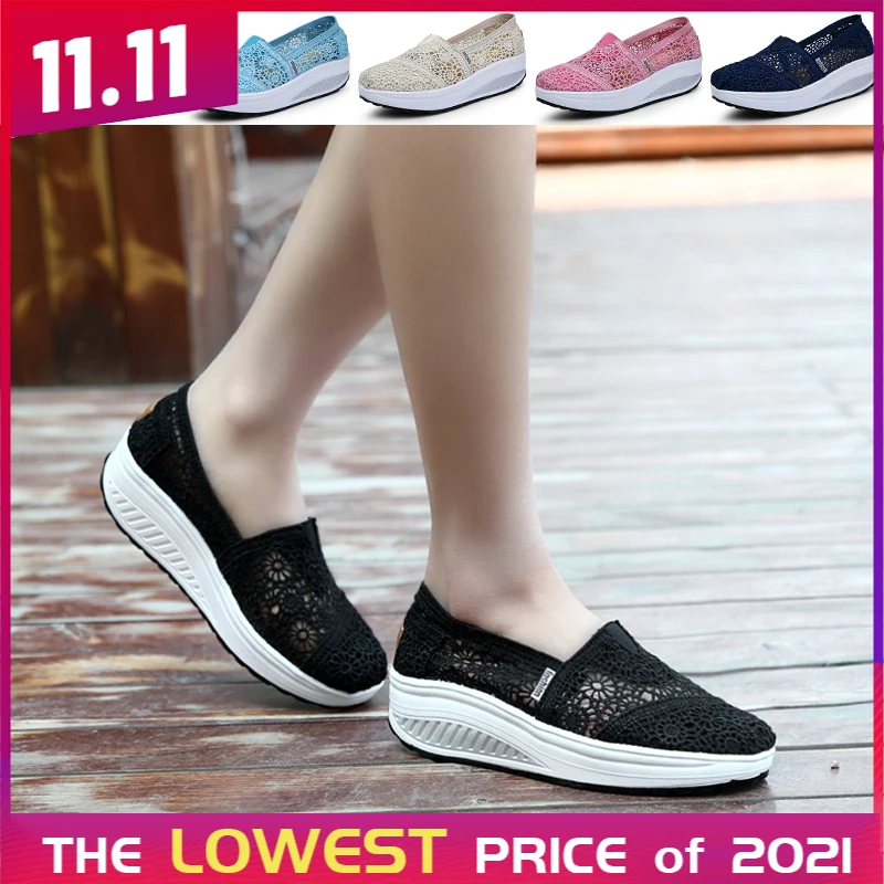 

Женские кроссовки для прогулок, модные лоферы, дышащие кроссовки на плоской подошве, Повседневная легкая Уличная обувь без шнуровки