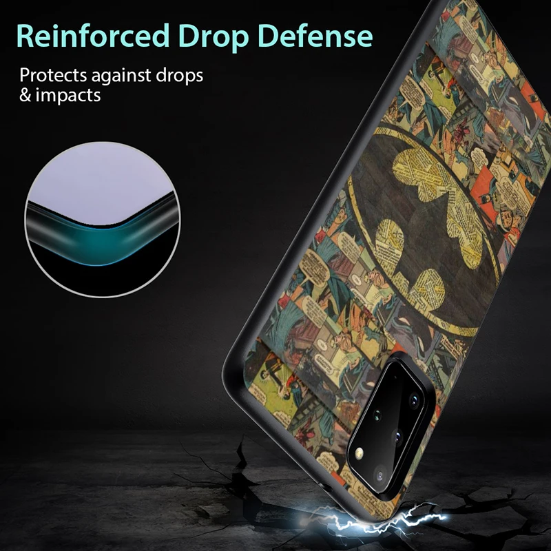 

Bat Hero on time for Samsung Galaxy S21 S20 FE Ultra S10 S10e S9 S8 S7 S6 Plus Lite Edge Black Phone Case