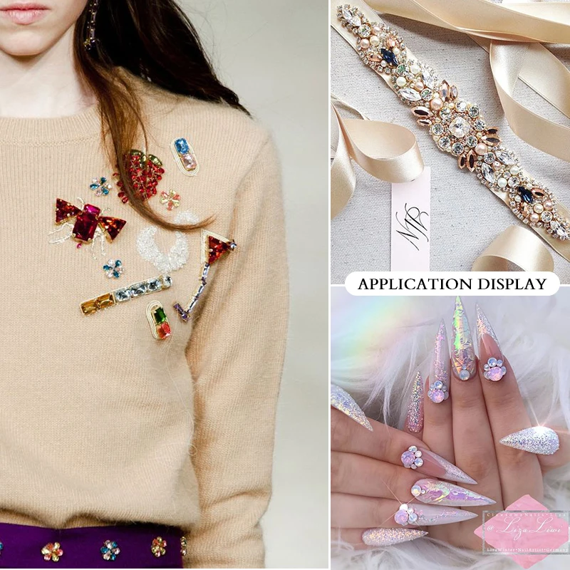 

Crystal Rhinestones Glass Beads Crystal Fancy Stone Flatback Rhinestones for needlework Garment Crafts Jewelry Accessories Gift