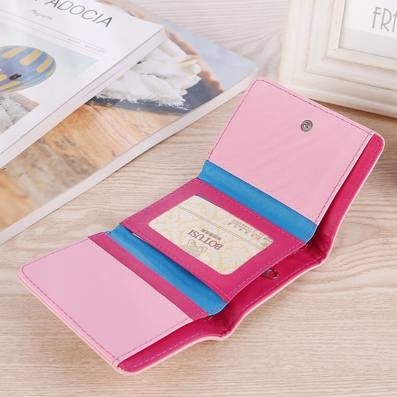 Корейская версия женский маленький свежий кошелек кожаный милый короткий с