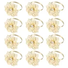 Кольцо для салфеток из сплава, 12 шт., стразы с цветами, держатели для салфеток, украшение для свадебного стола