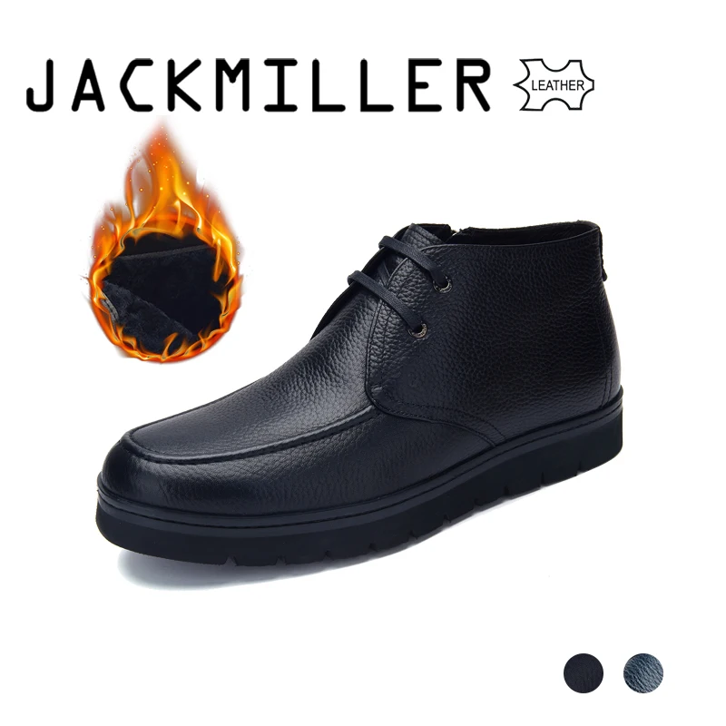 Ботинки jackmiller мужские зимние коровья кожа натуральная шерсть теплая толстая