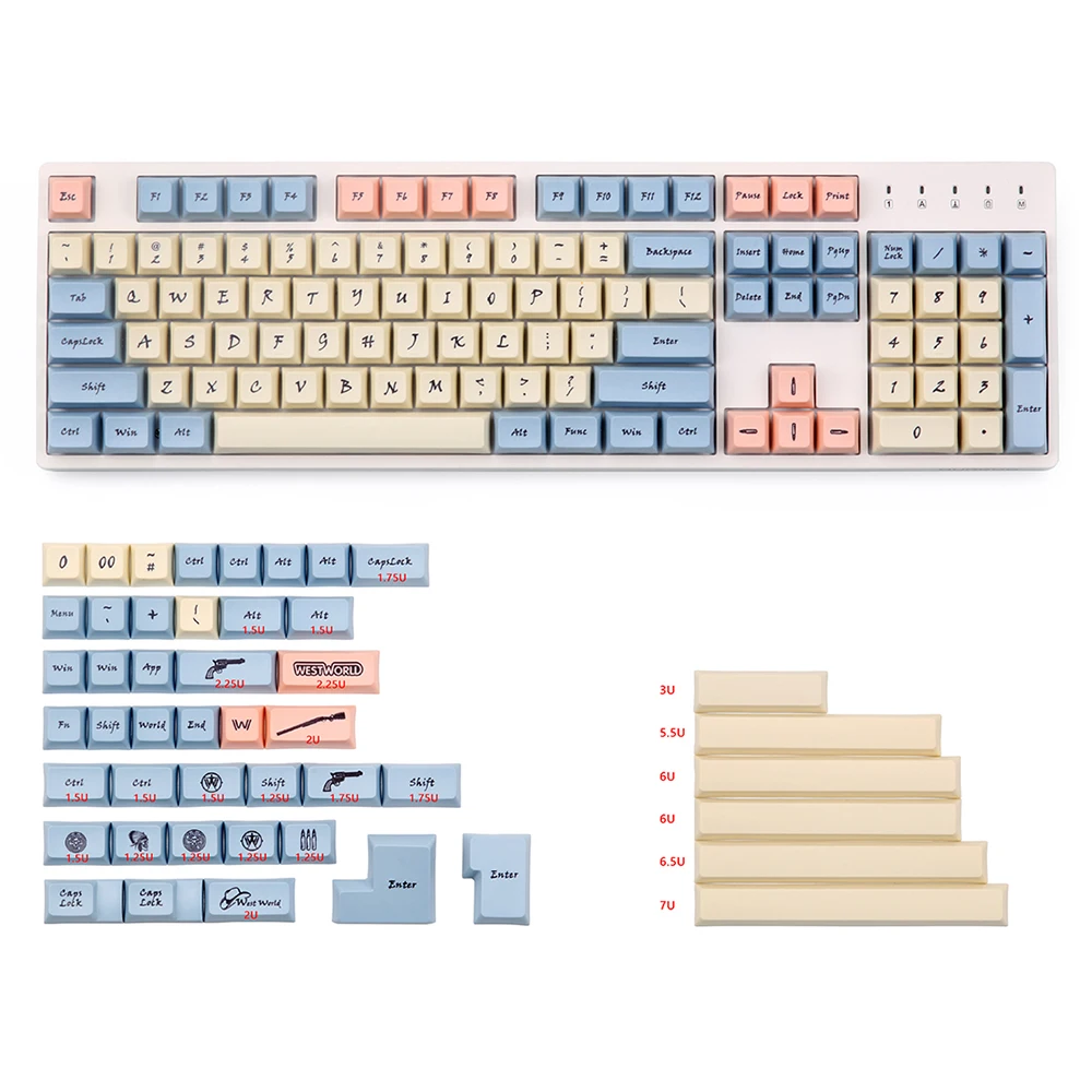 Колпачки клавиш 163 PBT для механической клавиатуры Cherry Mx Switch Filco 87 104 Игровая
