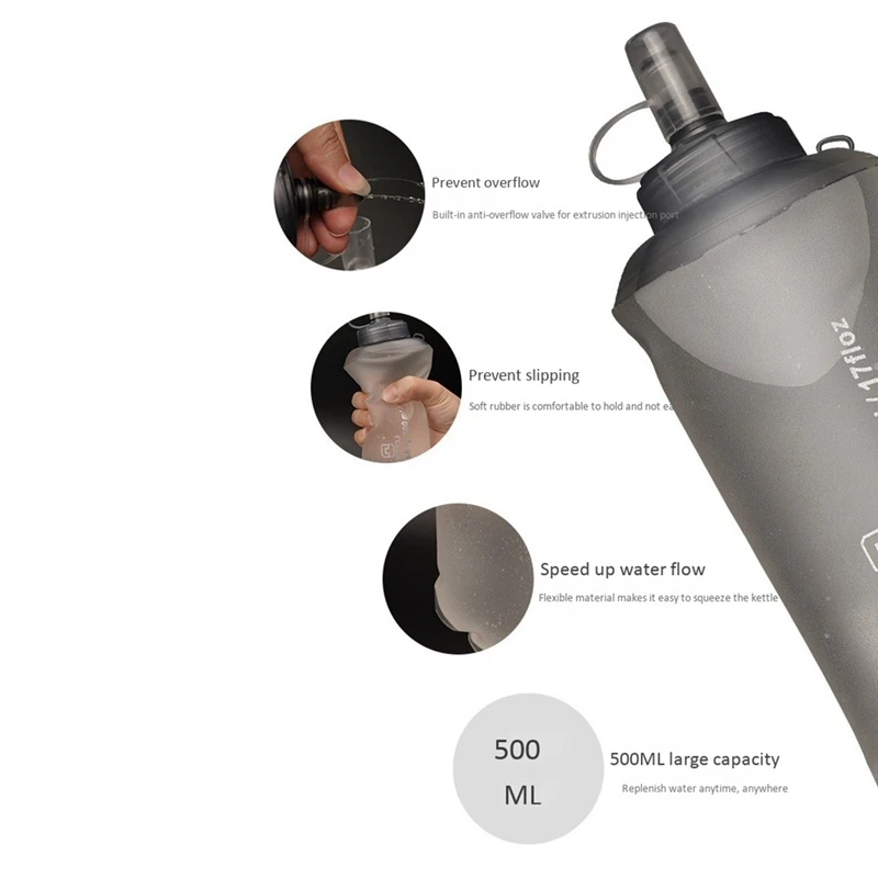 

AOTU 500Ml Bladder Foldable Water Bag for Outdoor Cycling Hiking Vest