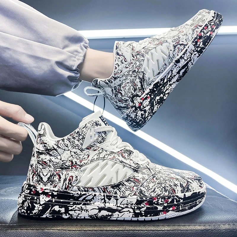 

New High-Quality Men's Basketball Shoes Fashion Chinese Style Skateboard Sneakers Non-Slip Wear-Resistant Casual Shoes