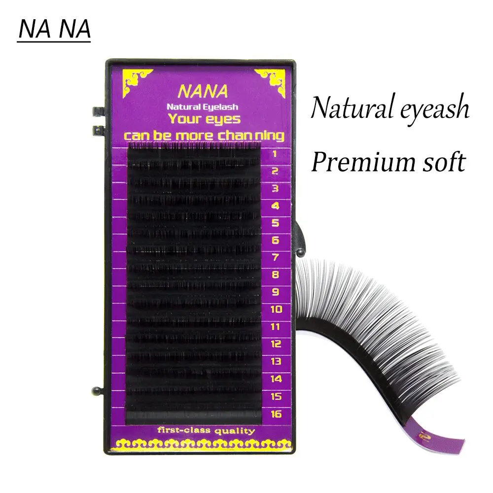 10cases quality eyelash extensions tray fake mink single eyelash size single eyelash soft natural eyelash