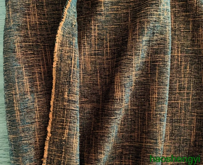 Осень и зима хлопок лен карамельный цвет slub жаккардовая текстура литературная