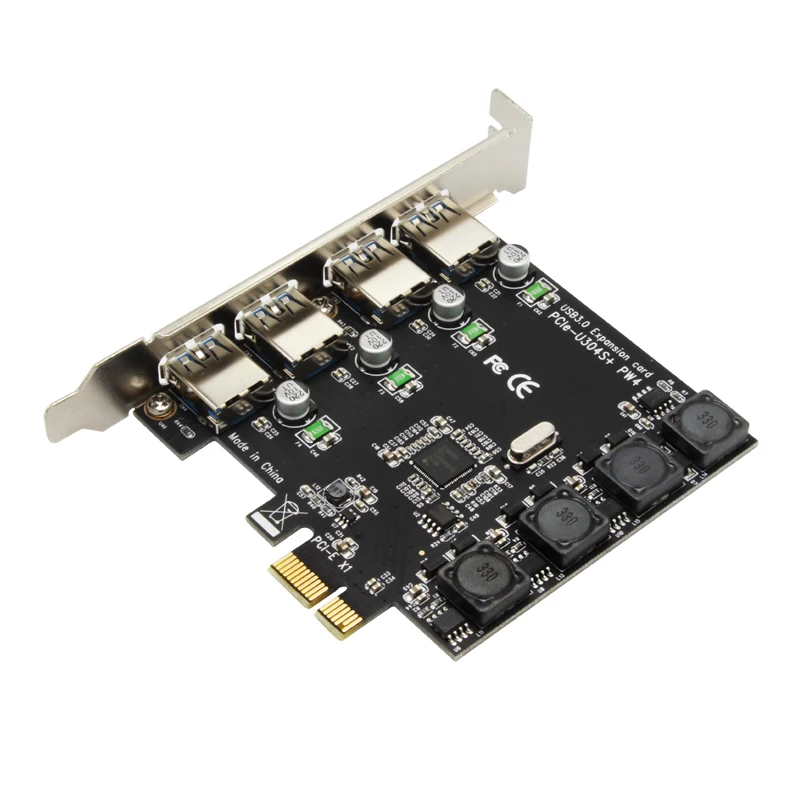 Плата расширения 5 Гбит/с Superspeed на 4 порта USB 3 0 адаптер PCI-E PCI Express контроллер для PCIe