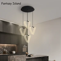 creative acrylic chandeliers round led ceiling lamp for living room personality bedroom light luxury model room lamps