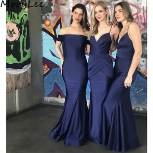 Bridesmaid Dresses Navy Blue Sleeveless Mermaid Satin Bridesmaid Dresses With Zipper Back Wedding Party Bridemaid Gowns Bridesmaid Dresses Navy Blue Sleeveless Mermaid Satin Bridesmaid Dresses With Zipper Back Wedding Party Bridemaid Gowns