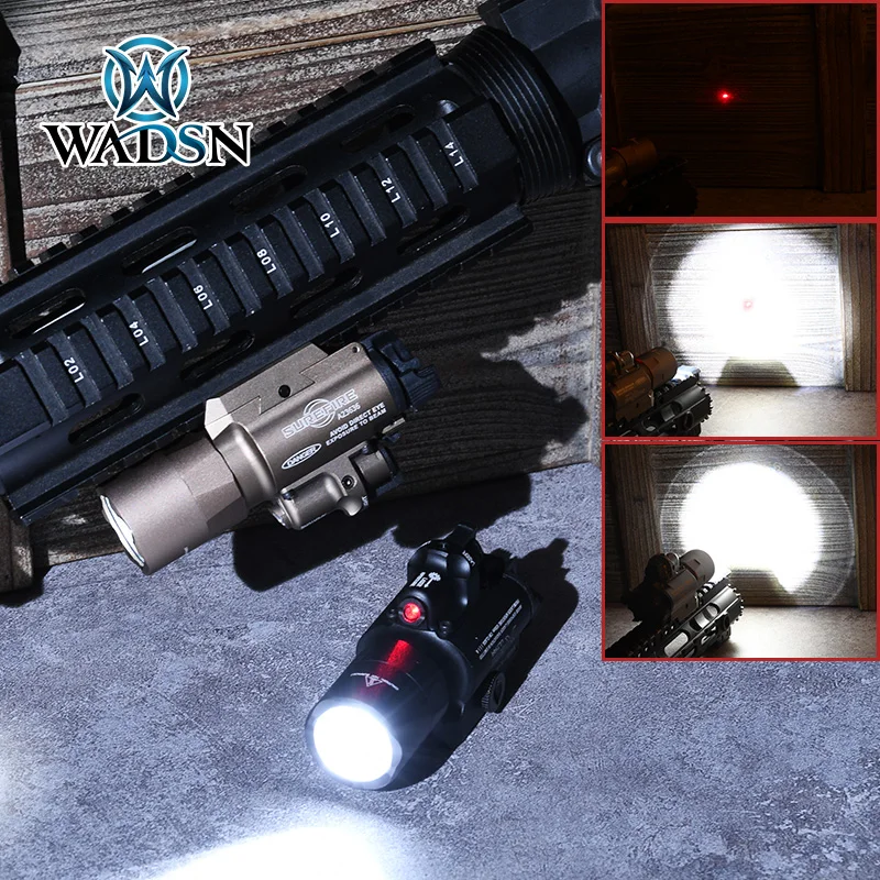 WADSN Tactical X400U Scout Light surefir Flashlight 370 lumen LED Pistol M4 Lantern Rifle Red Dot Laser Glock GunWeapon lights