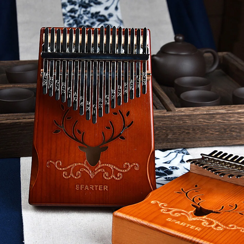 Калимба 17 клавиш большой палец пианино портативный твердой древесины Инструмент