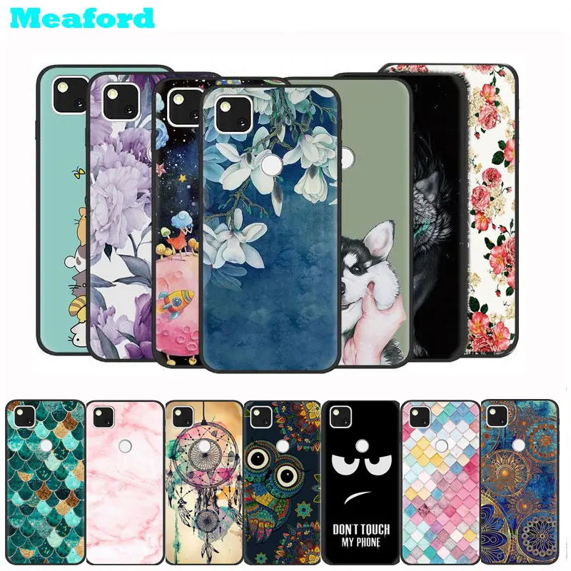 Чехол для Google Pixel 4A черный силиконовый мягкий чехол из ТПУ телефона 4a Fundas Pixel4a 4