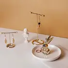 Стойка-органайзер для ювелирных изделий, подставка для браслетов, металлическая стойка для показа ювелирных изделий, для ожерелья, серег, кольца, золотого цвета