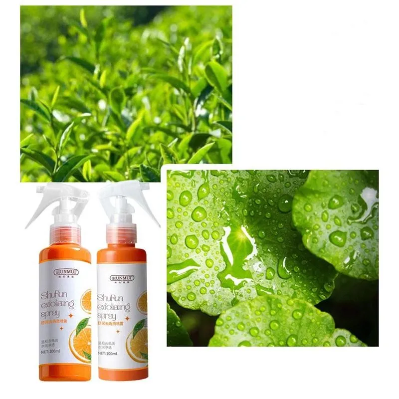 Скраб для тела Japan Cosmetics Body Peeling Spray с натуральным экстрактом апельсина, маской для отшелушивания мертвых клеток и инструментом для отбеливания кожи стоп и ухода за ними.