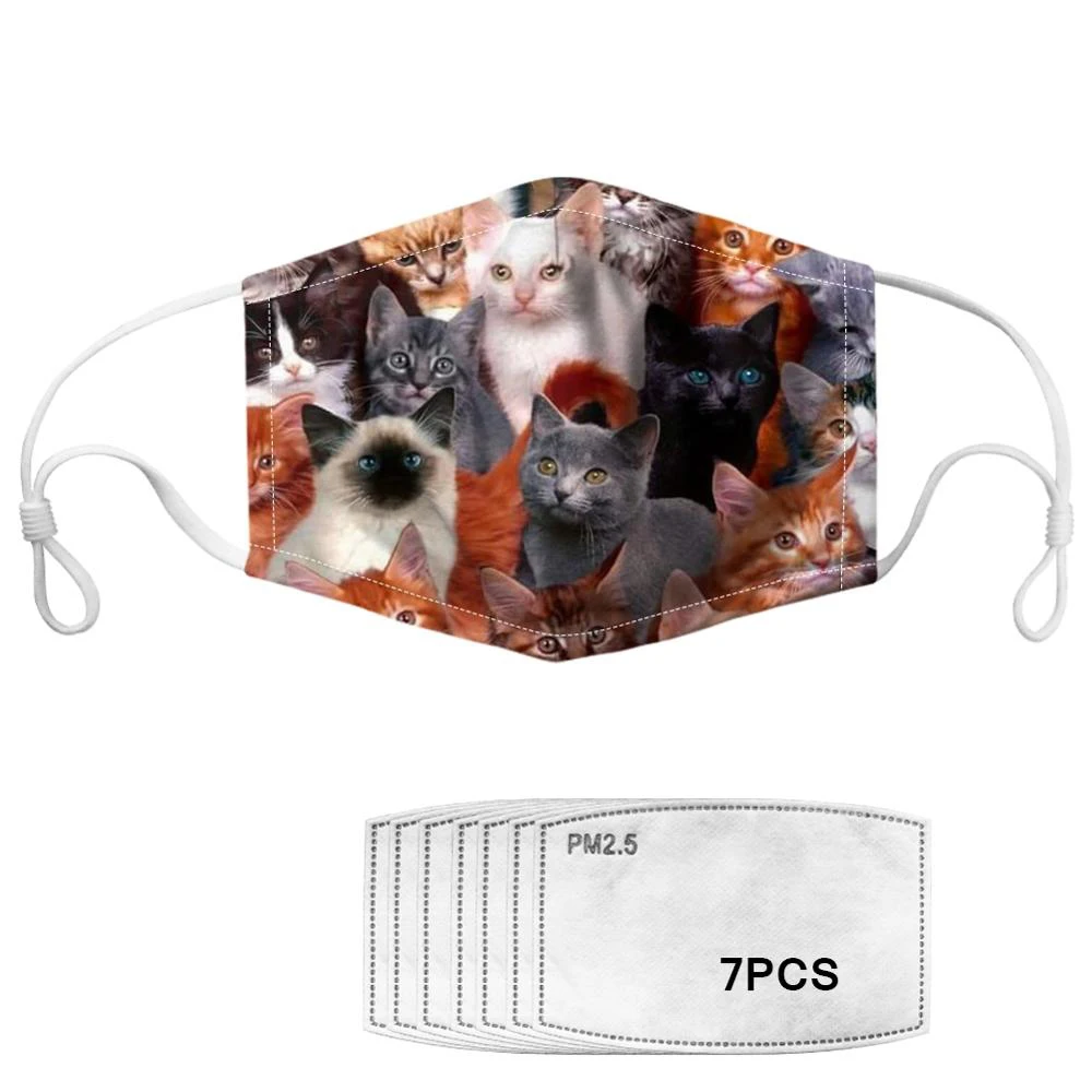Маски для взрослых и детей маска лица с эластичным принтом милое 3D животное 7