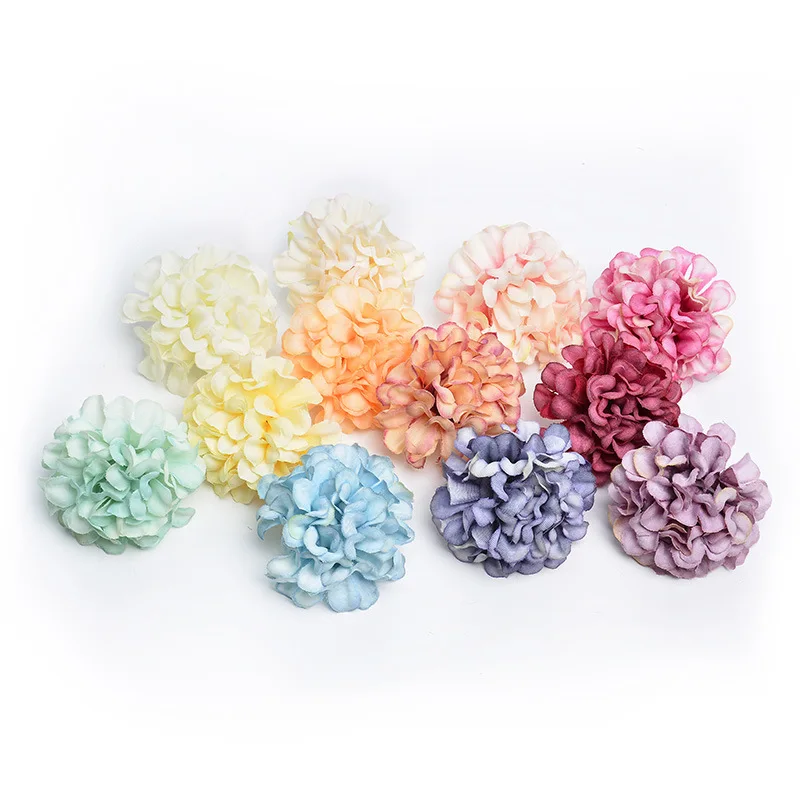 

10Pcs 4.5cm Hydrangea Flower Heads Silk Artificial Flower Fake Flowers for Home Wreath DIY Garland Floral Wedding Decoration