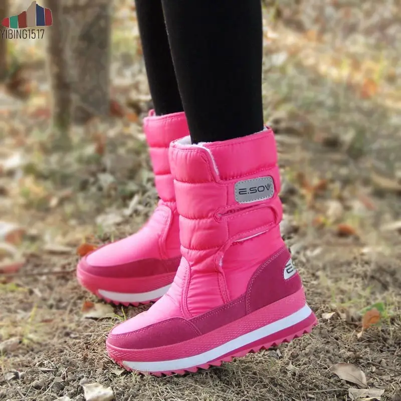 Доставка женские ботинки на пуху коллекция 2019 года Теплая обувь платформе