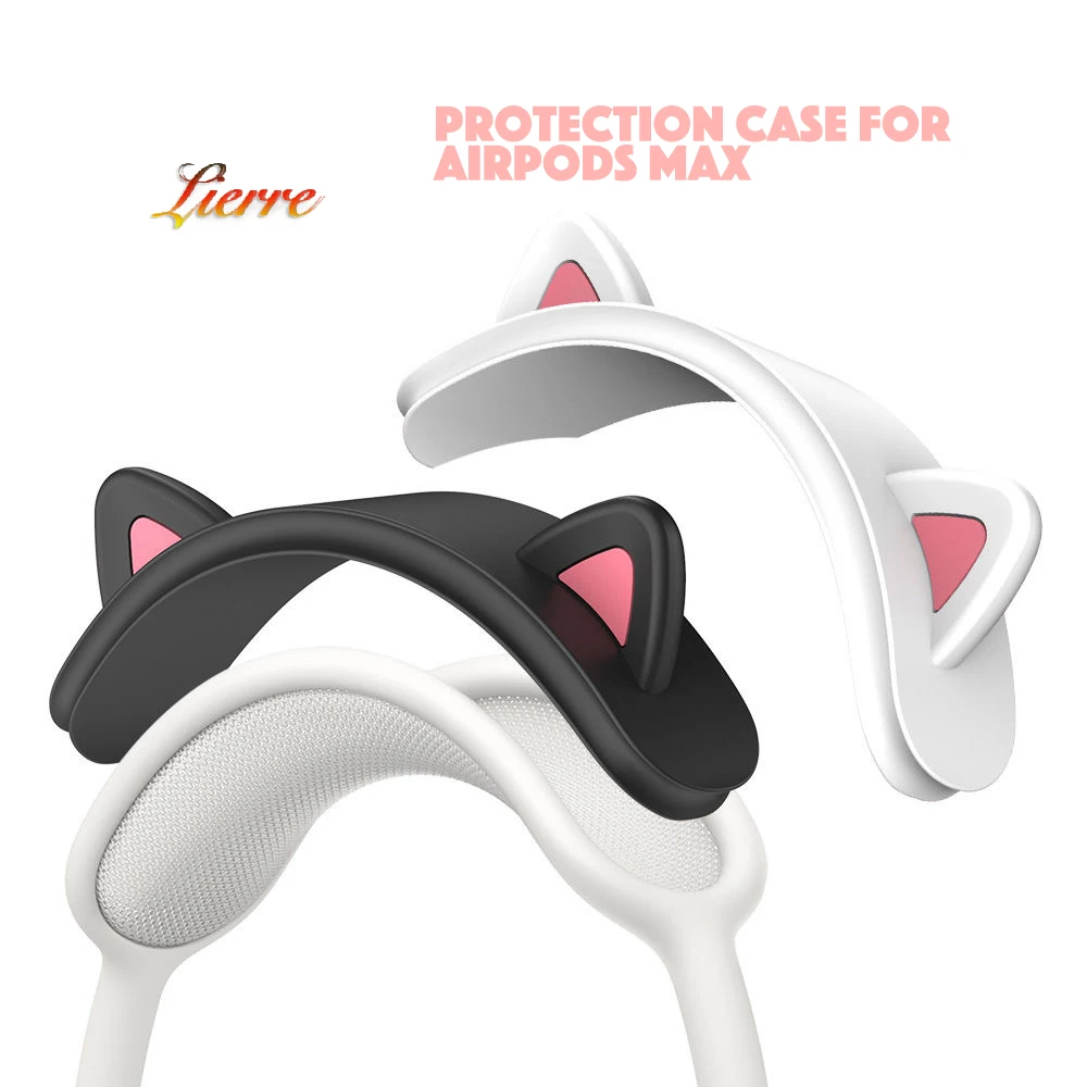 

Силиконовая накладка на голову для наушников Apple AirPods Max 2020, защитные наушники с милыми кошачьими ушками, Подушка-буфер, Верхняя накладка, аксессуары для гарнитуры