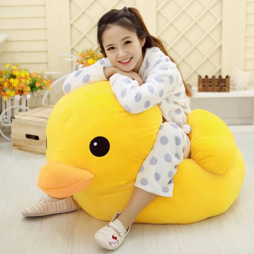 Giant Hongkong Big Yellow Duck Plush Toys Super Soft Plush Stuffed Animals Doll Pillows Gifts for Children Baby Girls Home Decor