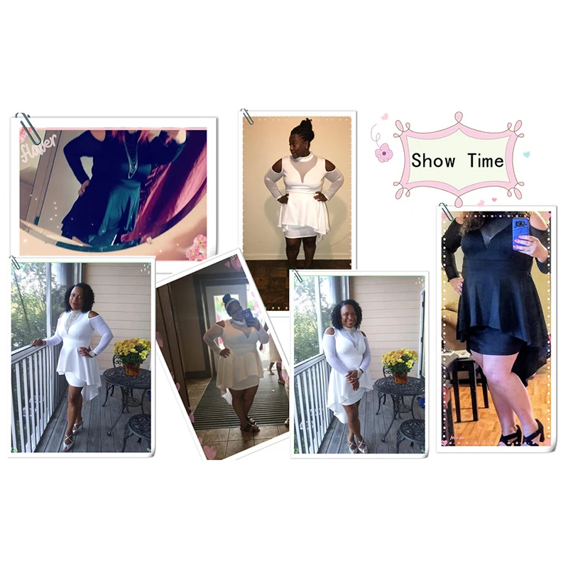 SEBOWEL размера плюс сексуальное Белое Сетчатое облегающее платье женское