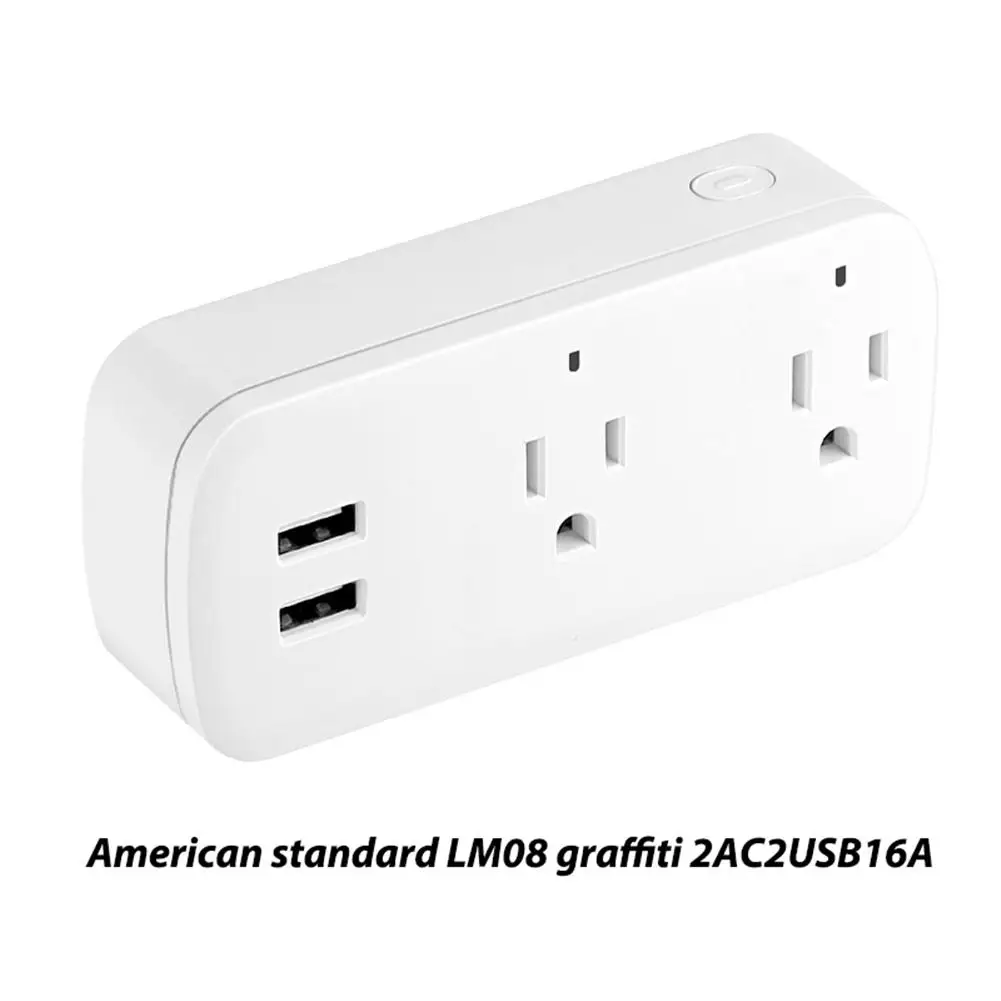 

Смарт-розетка Tuya с Wi-Fi, 2 USB-порта, 16 А