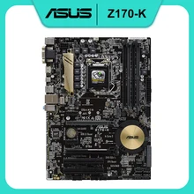 ASUS Z170-K Desktop Intel Z170  LGA 1151 Motherboard DDR4 64GB PCI-E 3.0 Support Core i3 i5 i7 Processor DVI USB3.1 SATA III ATX
