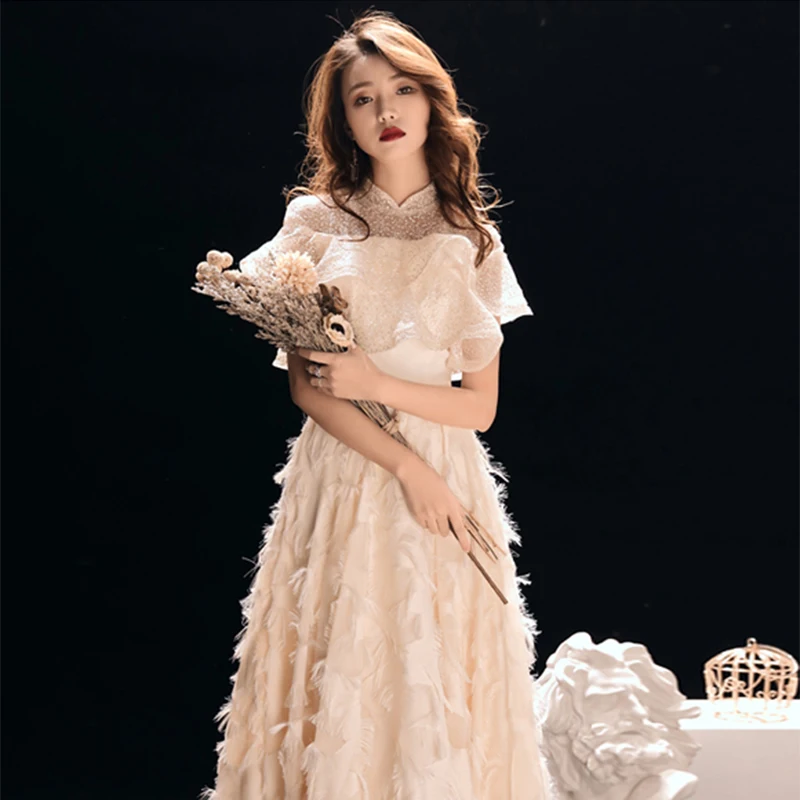 Китайское платье красное свадебное платье длинное cheongsam вечерние qipao халат Восточное женское элегантное вечернее платье vestido plus - Цвет: color2