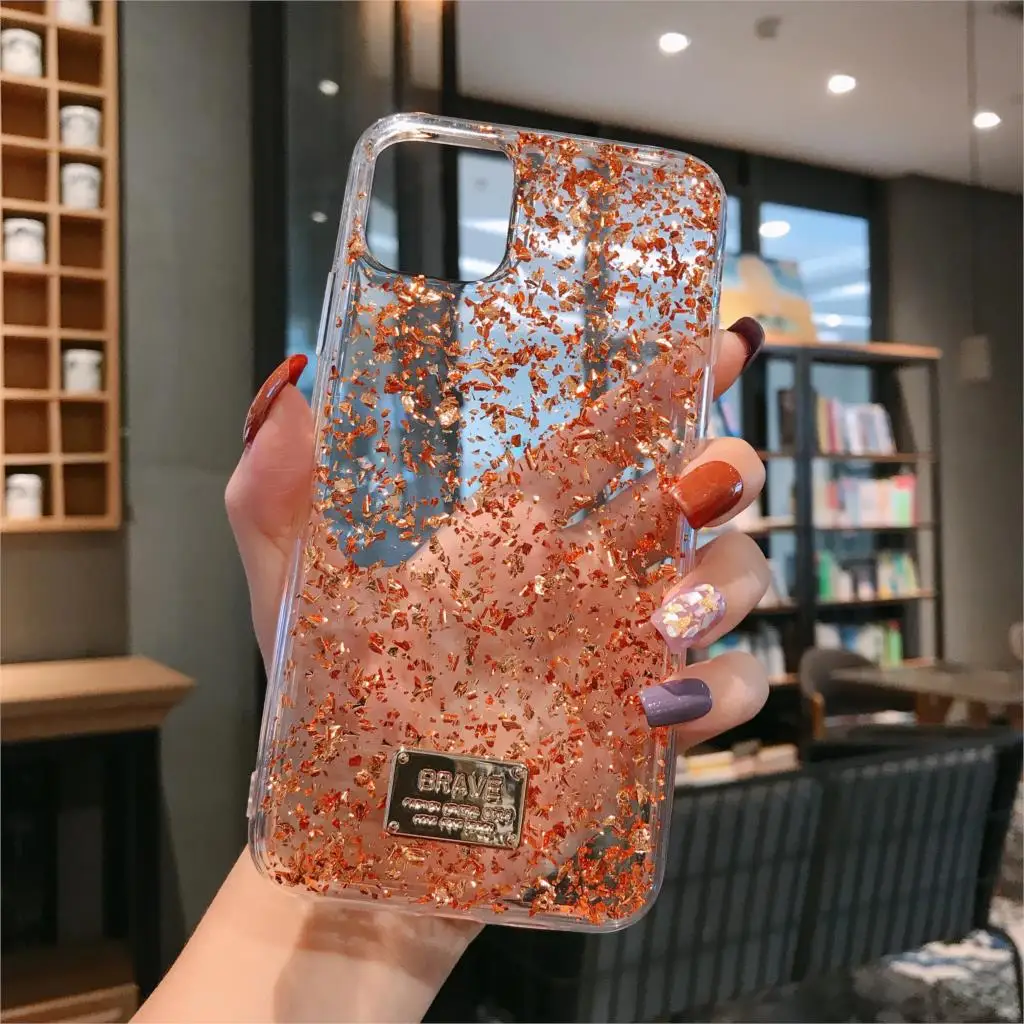 Блестящий металлический чехол из эпоксидной смолы для iphone 11promax 6 6s 7 8plus x xsmax |