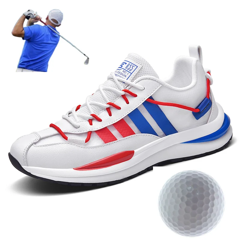 

2021 Новая модная мужская обувь для гольфа, летняя легкая дышащая обувь для гольфа, уличная Нескользящая спортивная обувь для вечеринок, Мужс...
