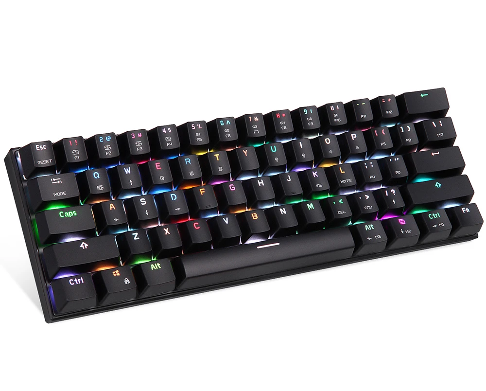 Motospeed CK62 USB Проводная/Bluetooth Двухрежимная игровая механическая клавиатура 61 клавиша RGB светодиодный подсветка для ПК компьютера геймера