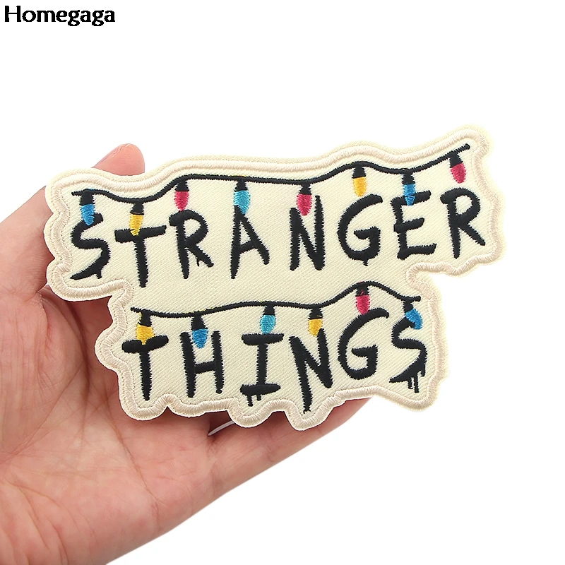 Homegaga Stranger Things iron on Embroidered Patches for T-shirt Jacket Diy Patch Thermotolerant Appliques Clothing D2510 | Дом и сад