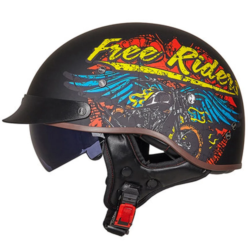 

Retro Casque Moto Vintage Chopper Motorcycle Helmet Open Face Scooter Motorbike Mujer Racing Helmet Cafe Racer Casco Enduro