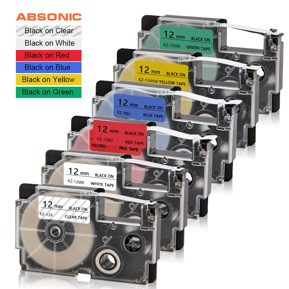 Absonic 6 шт. запечатанных лент для объектива с оптическими зумом Casio XR 12X 12WE 12RD 12BU 12YW