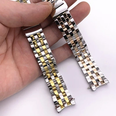 Watch Accessories Strap FOR MIDO Baroncelli M8600 M7600 Wrist Band Solid Steel Arc Mouth Safety Buckle Bracelet 15 18 20MM | Наручные