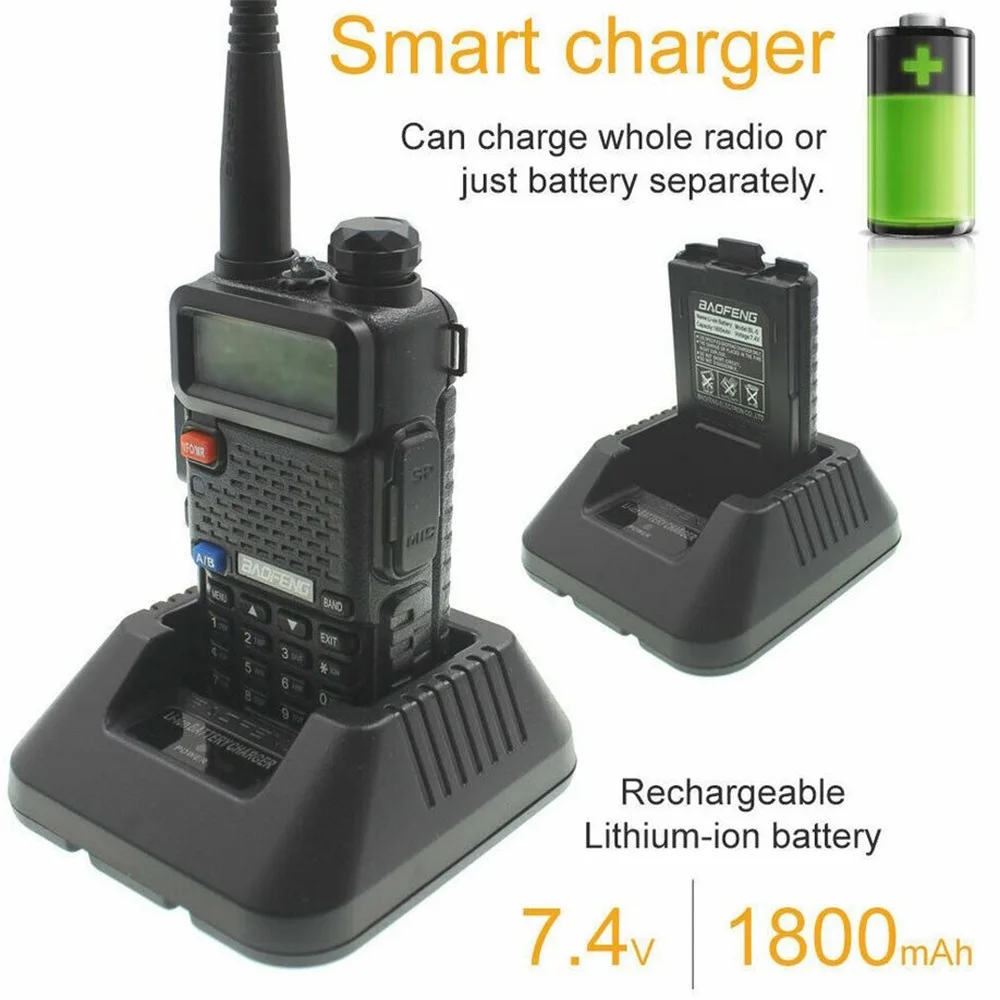 High Power 8W Baofeng UV-5R Walkie Talkie Dual Band Walkie FM Transceiver UV 5R Portable Two Way Radio UV5R Amateur Ham CB Radio