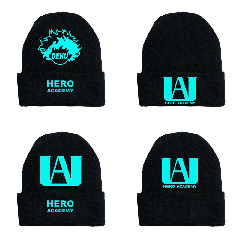 

My Hero Academia Hat Luminous Anime Boku no Hero Academia Bakugou Katsuki Knitted Cap Hip-Hop Warm Cosplay Hat Unisex