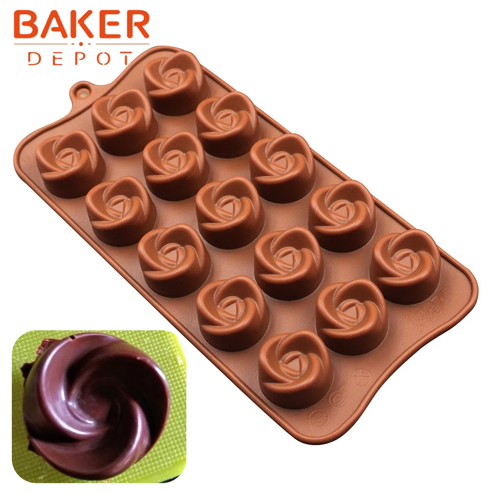 Силиконовая форма для шоколада цветок инструмент 15 отверстий выпечки тортов