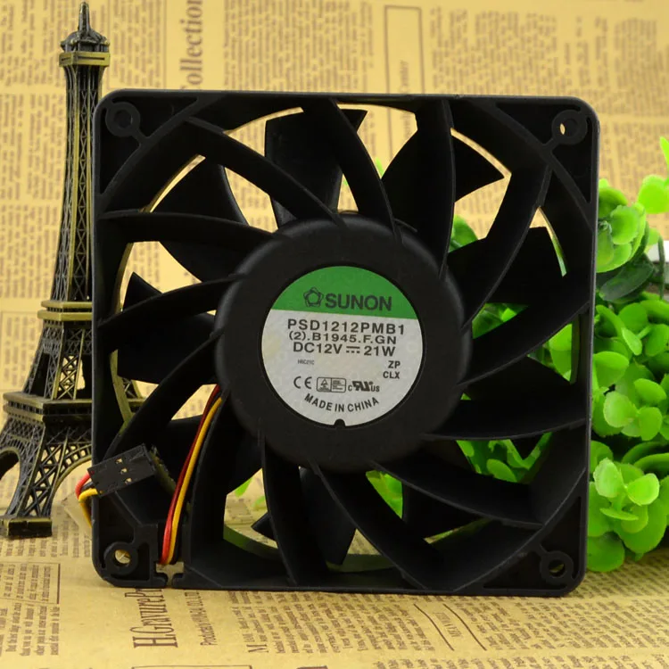 

NEW 12CM PSD1212PMB1 21W 3 wires Motor protection cooling
