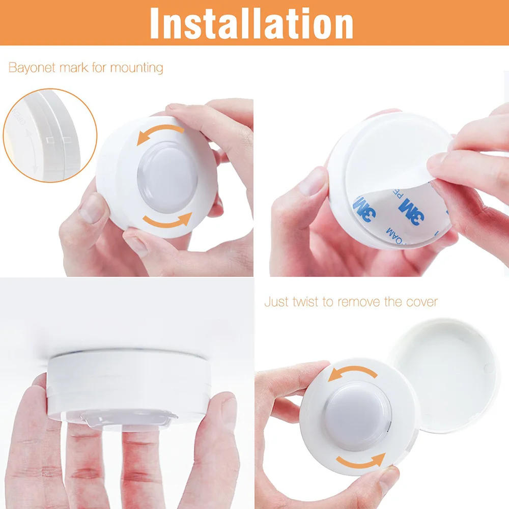 

Cabinet Light Wireless Dimmable Touch Sensor Dual Color LED Night Lamps Battery Power Remote Control Suitable for Kitchen Stair