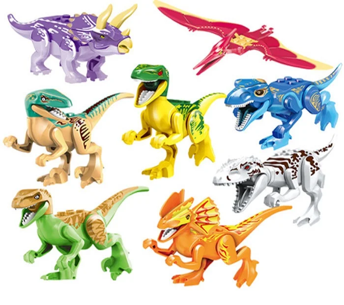 

Set Sale Building Blocks Ferocious Dinosaur World Pteranodon D-REX Tyrannosaurs Rex Dinosaur Figures For Children Toys KF1018
