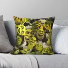 Квадратный Чехол-подушка с коллажем Шрек, полиэстер, лен, бархат, креативная Декоративная Подушка на молнии, чехол