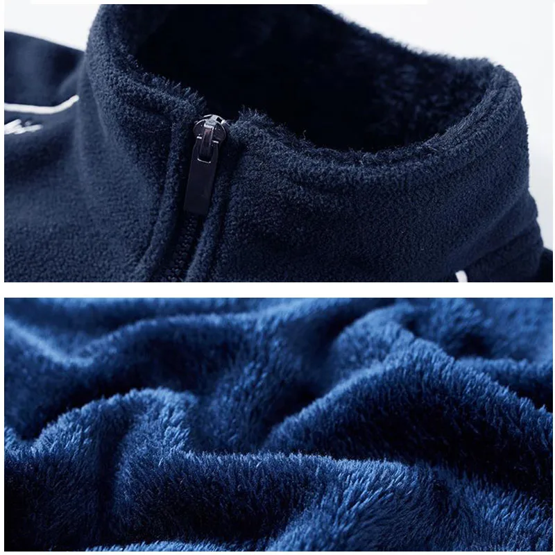 Мужская Уличная осенне-зимняя флисовая куртка ветрозащитная утепленная