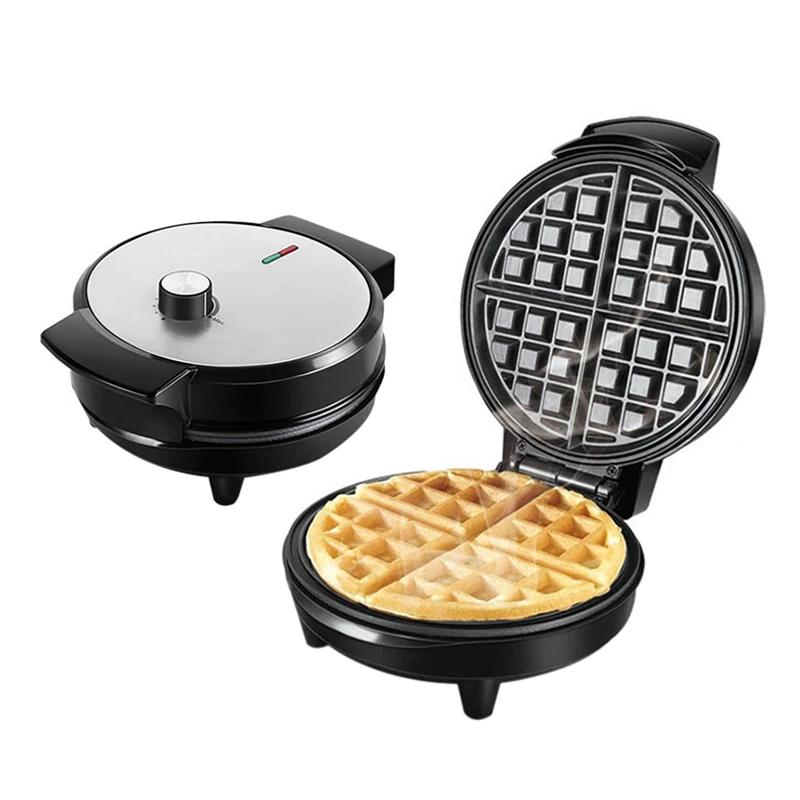 Kaufen 1000W Elektrische Waffeleisen Doppelseitige Heizung Sandwich Maker Nicht-Stick Brot Toaster Blase Ei Kuchen Ofen Frühstück Maschine
