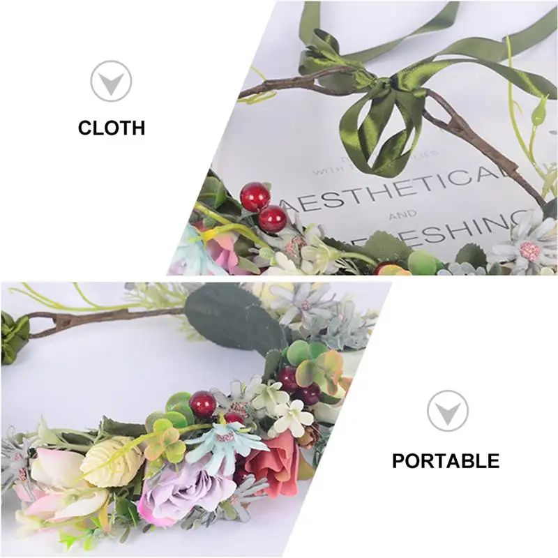 

1Pc Simulated Rose Daisy Garland Headband Flower Hairband (Assorted Color)