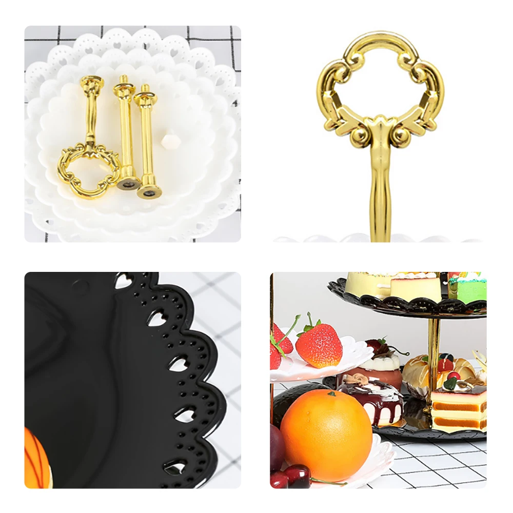 Винтаж металлические 3 уровня пресс-форм фруктовый торт Еда круглая пластина