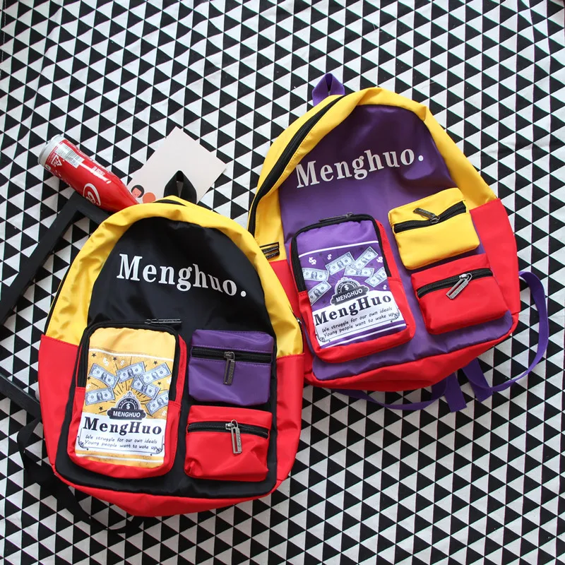 Брендовый дизайн 2020 вместительный рюкзак в стиле Харадзюку с контрастными