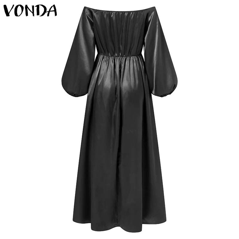 Женское платье с открытыми плечами 2022 VONDA винтажная туника длинное летнее